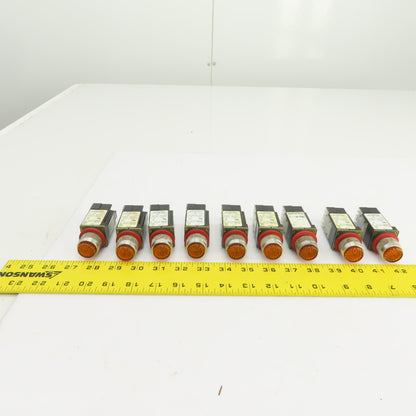 Allen Bradley 800MR-PT16 Ser D Amber Illuminated Push Button Switches 120V Lot/9