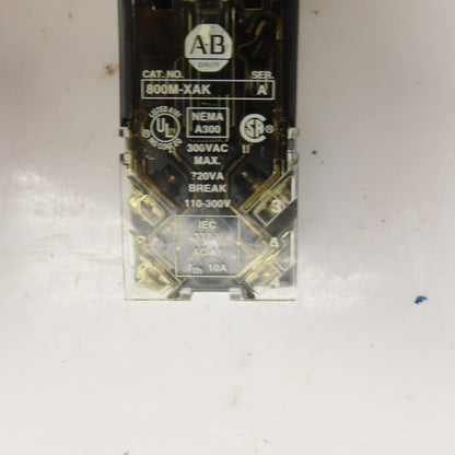 Allen Bradley 800MR-B6 Ser A Red Momentary Contact Push Switches 300VAC Lot/3