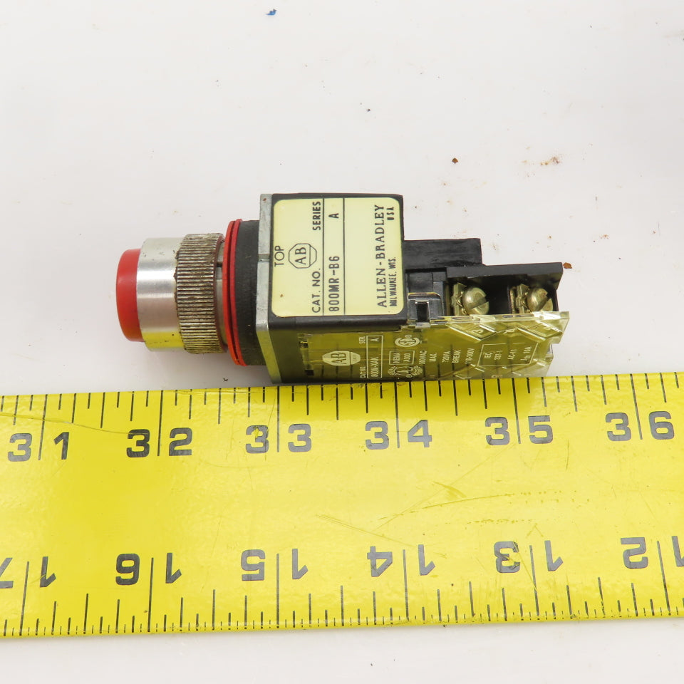 Allen Bradley 800MR-B6 Ser A Red Momentary Contact Push Switches 300VAC Lot/3