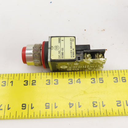Allen Bradley 800MR-B6 Ser A Red Momentary Contact Push Switches 300VAC Lot/3