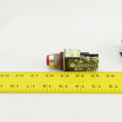 Allen Bradley 800MR-B6 Ser A Red Momentary Contact Push Switches 300VAC Lot/3