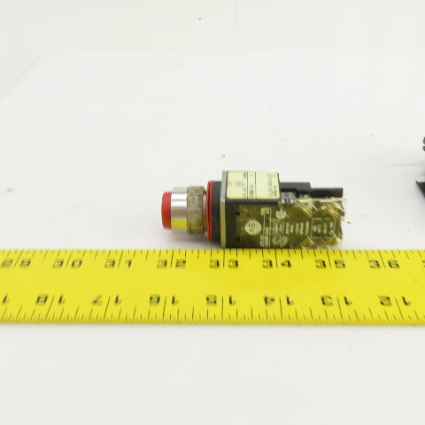 Allen Bradley 800MR-B6 Ser A Red Momentary Contact Push Switches 300VAC Lot/3