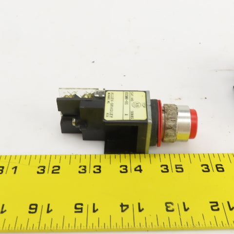 Allen Bradley 800MR-B6 Ser A Red Momentary Contact Push Switches 300VAC Lot/3