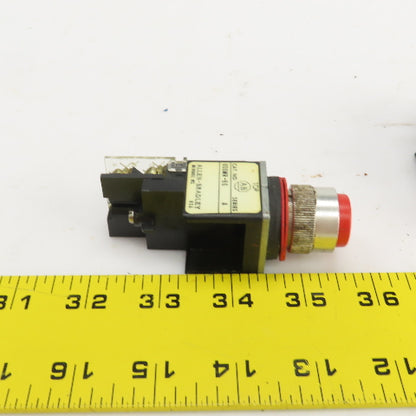 Allen Bradley 800MR-B6 Ser A Red Momentary Contact Push Switches 300VAC Lot/3