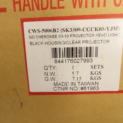 CWS-5006B2 08-10 Jeep Grand Cherokee Black Replacement Headlights Set Of 2