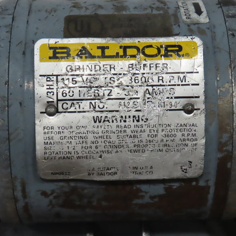 Baldor 1/3HP Pedestal Mount Dual Wheel 6" Grinder-Buffer 115V 1PH 3.1A 3600RPM