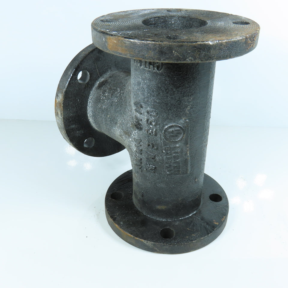 BBP 3" x 3" x 3" Flat Face Tee Class 150 Ductile Iron Flanged Fitting