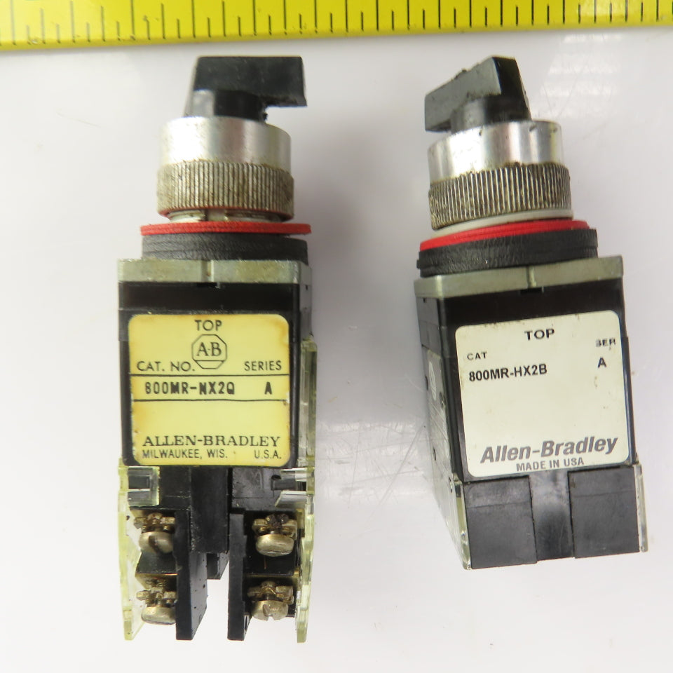 Allen Bradley 800MR-NX2Q HX2B Ser A 300V 2 & 4 Position Selector Switches Lot/2