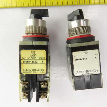 Allen Bradley 800MR-NX2Q HX2B Ser A 300V 2 & 4 Position Selector Switches Lot/2