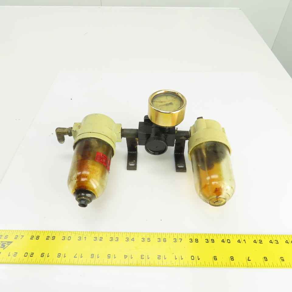 C.A. Norgren L12-300-OP F12-300-M3PA Filter Regulator Lubricator Assembly 150PSI