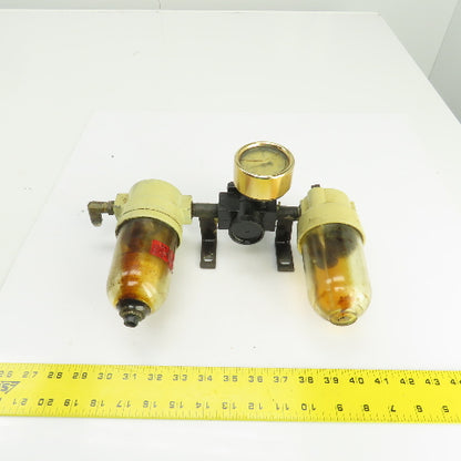 C.A. Norgren L12-300-OP F12-300-M3PA Filter Regulator Lubricator Assembly 150PSI