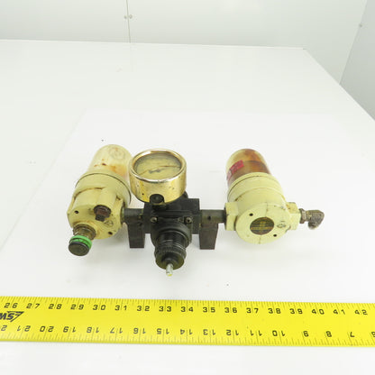 C.A. Norgren L12-300-OP F12-300-M3PA Filter Regulator Lubricator Assembly 150PSI