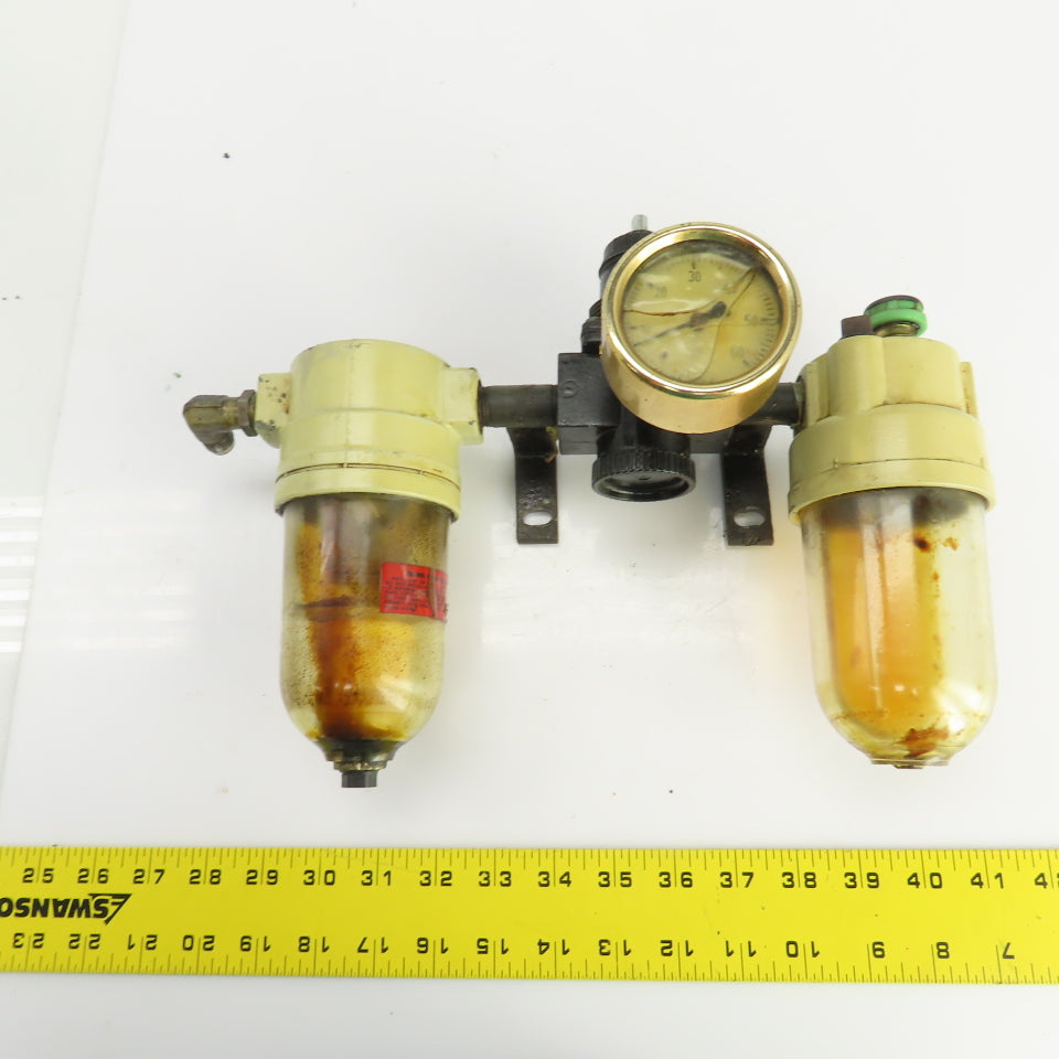 C.A. Norgren L12-300-OP F12-300-M3PA Filter Regulator Lubricator Assembly 150PSI
