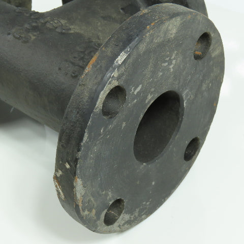 United 2" x 2" x 2" Flat Face Tee Class 125 Cast Iron Flanged Fitting