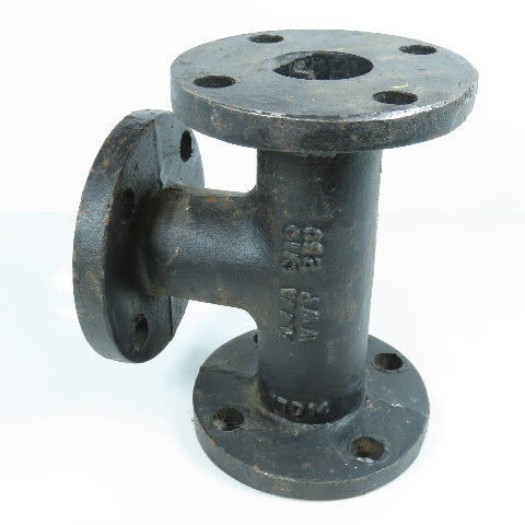 United 2" x 2" x 2" Flat Face Tee Class 150 Ductile Iron Flanged Fitting