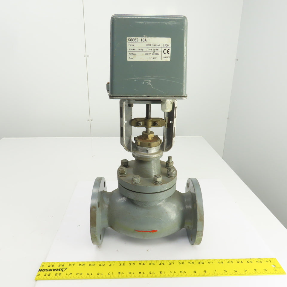 DN65 PN16 2-1/2" Flanged Globe Valve W/S6062-18A Electric Actuator 24VAC