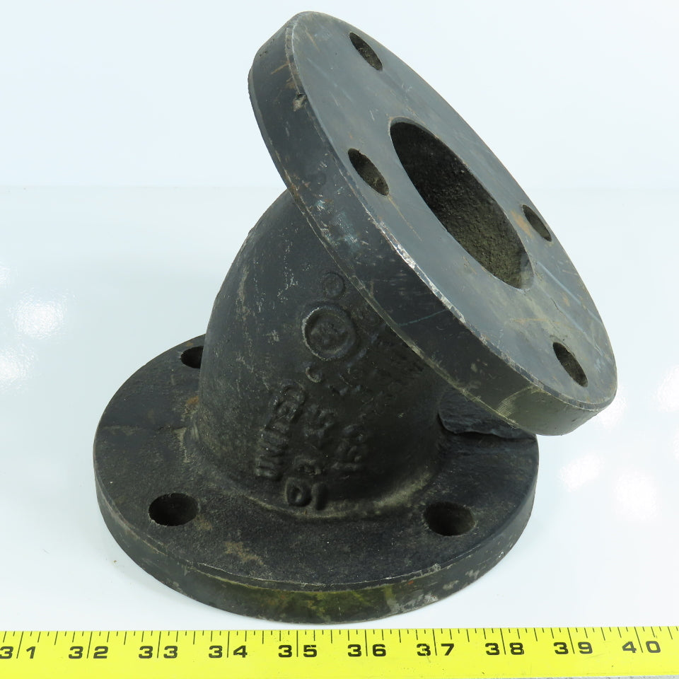 United 3" Flat Face 45 Degree Elbow Class 150 Ductile Iron Flanged Fitting