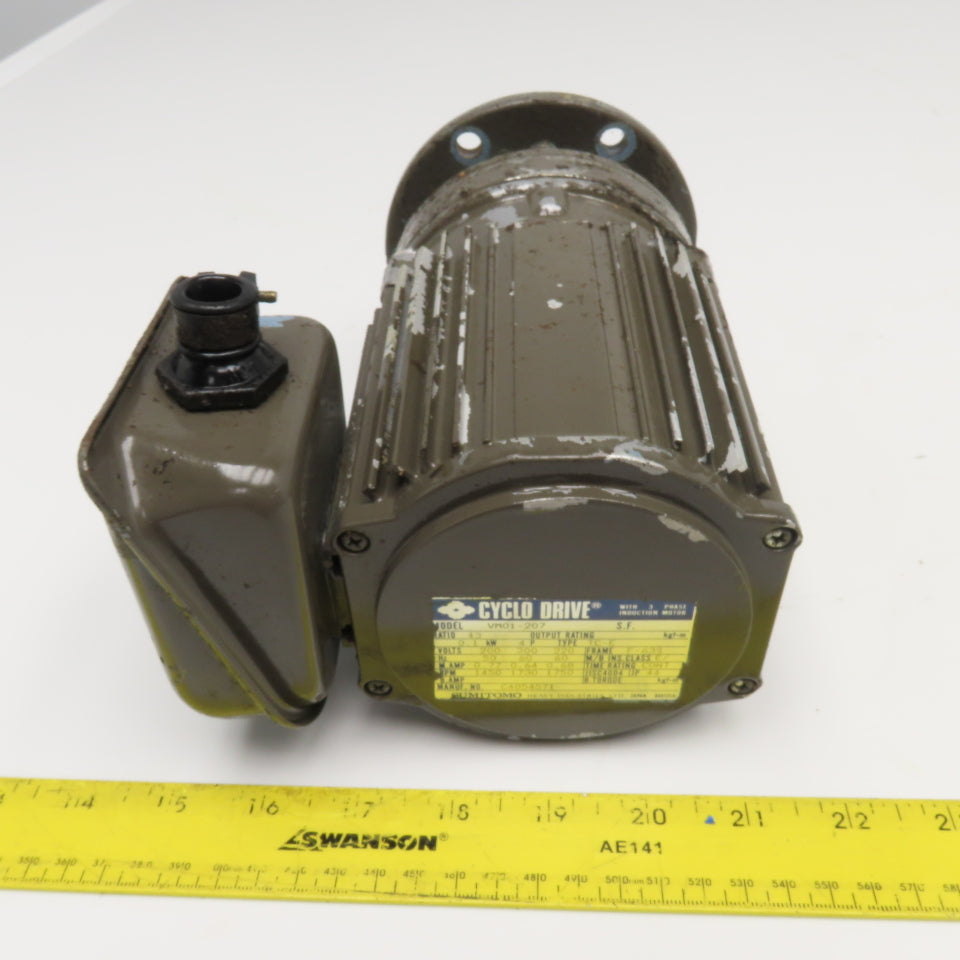 Cyclo Drive VM01-207 43:1 Ratio 40RPM Output Gear Motor 0.1kW 200/220V 50/60Hz