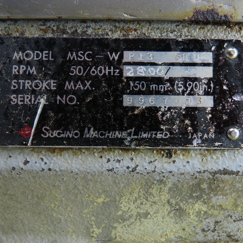 Sugino Selfeeder Mechatric MSC-WP13-SBU Drilling/Tapping Unit 150mm Stroke 3PH