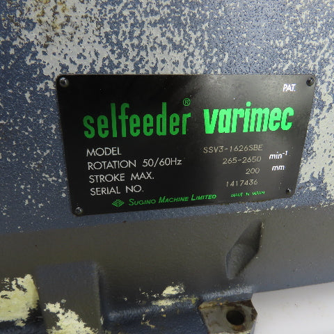 Sugino Selfeeder Varimec SSV3-1626SBE Drilling Head 200mm Stroke 265-2650RPM
