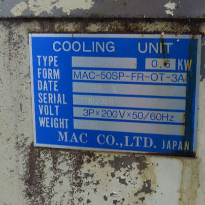 MAC MAC-50SP-FR-OT-3A 0.6kW Oil Chiller Cooling Unit 200V Only 3PH -15/15°C