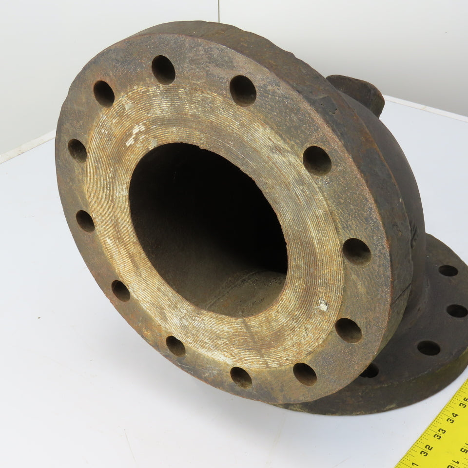 Crane 6" Raised Face 250# Ductile Iron Flanged 90 Degree Elbow Fitting 12 Bolt
