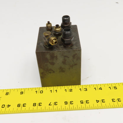 Compact 10 Port Right Angle Hydraulic Manifold Block