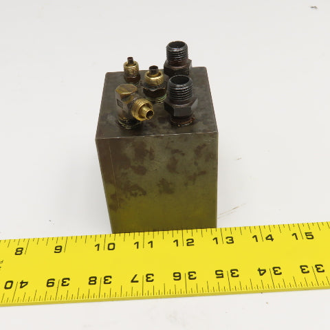 Compact 10 Port Right Angle Hydraulic Manifold Block