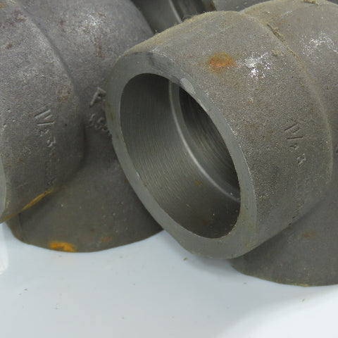 Bonney 1-1/2" Forged Steel 3000# 90 Degree Socket Elbow Butt Weld Fitting Lot/3