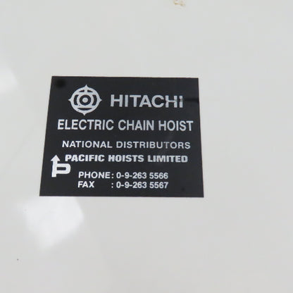 Hitachi 1/2SH 500KG 1000LB Electric Chain Hoist 220/415V 3PH W/Power Trolley