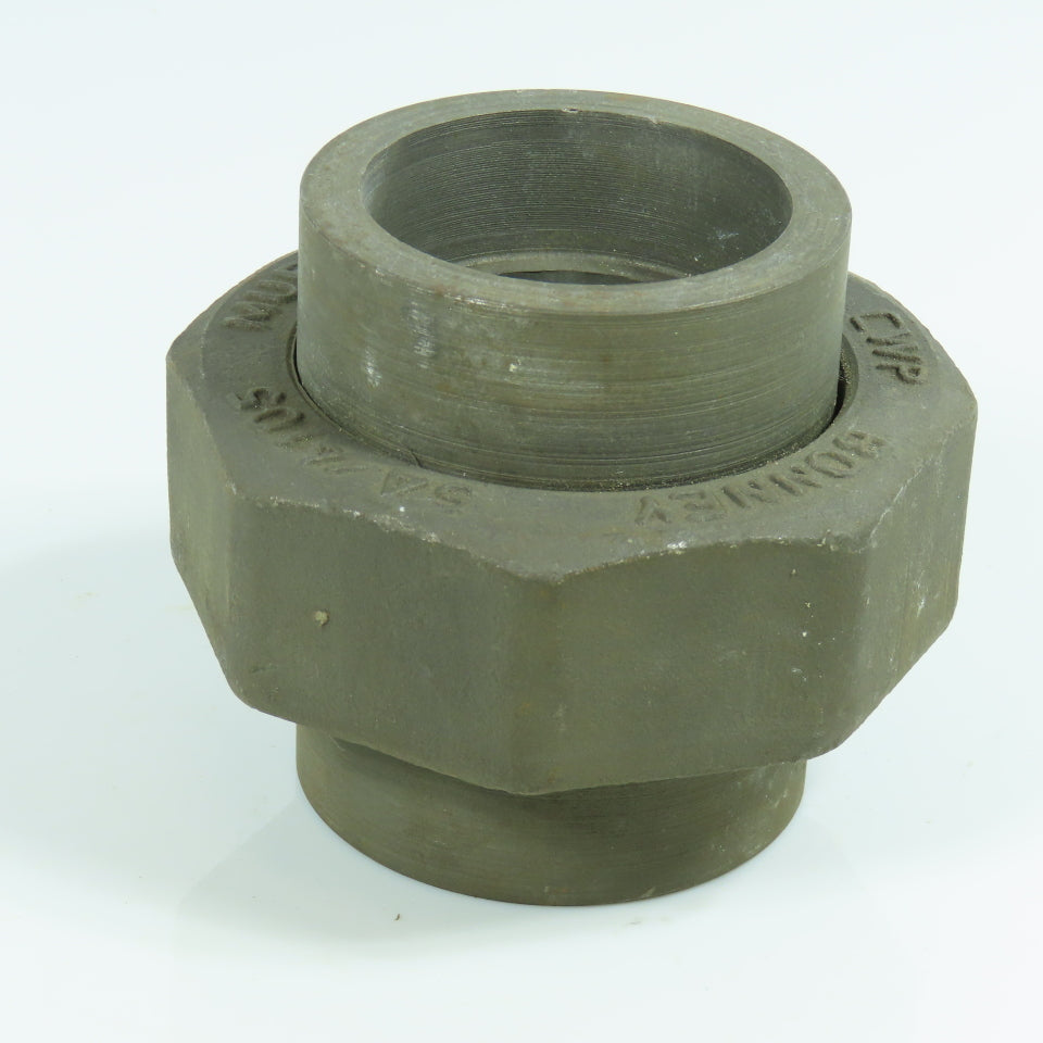 Bonney 1-1/2" Black Forged Steel 3000# Weld Socket Union Pipe Fitting