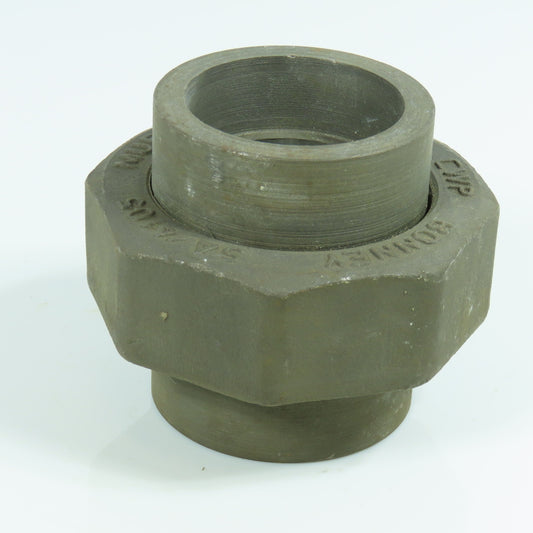 Bonney 1-1/2" Black Forged Steel 3000# Weld Socket Union Pipe Fitting