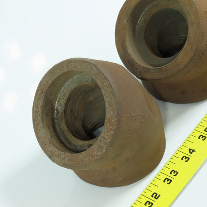 2" Black Forged Steel 6000# 45 Degree Elbow Weld Socket Pipe Fitting Lot of 2