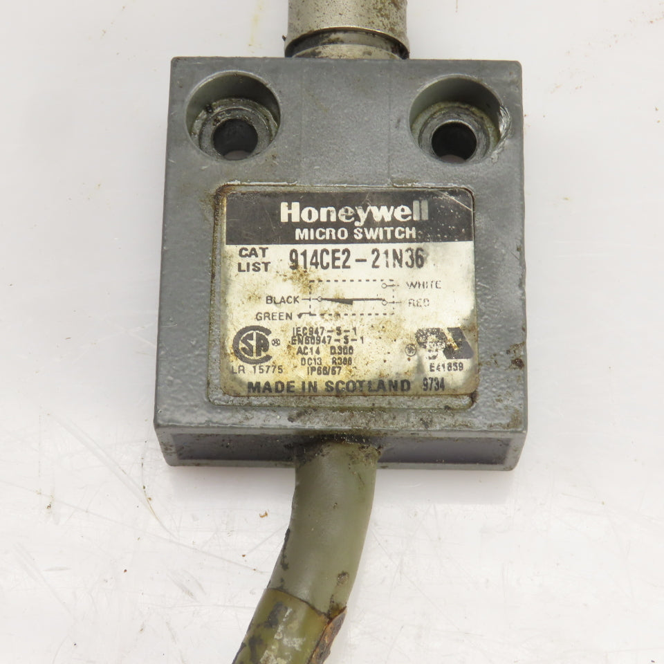 Honeywell 914CE2-2IN36 Roller Plunger Limit Switch