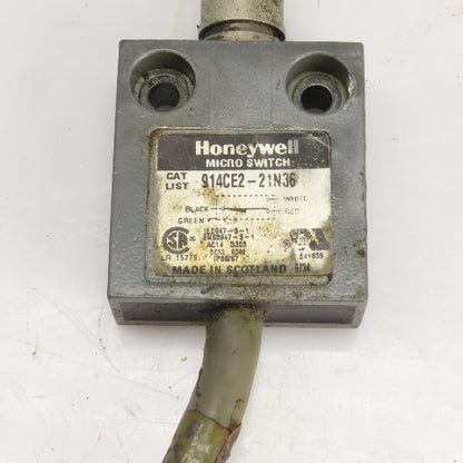 Honeywell 914CE2-2IN36 Roller Plunger Limit Switch