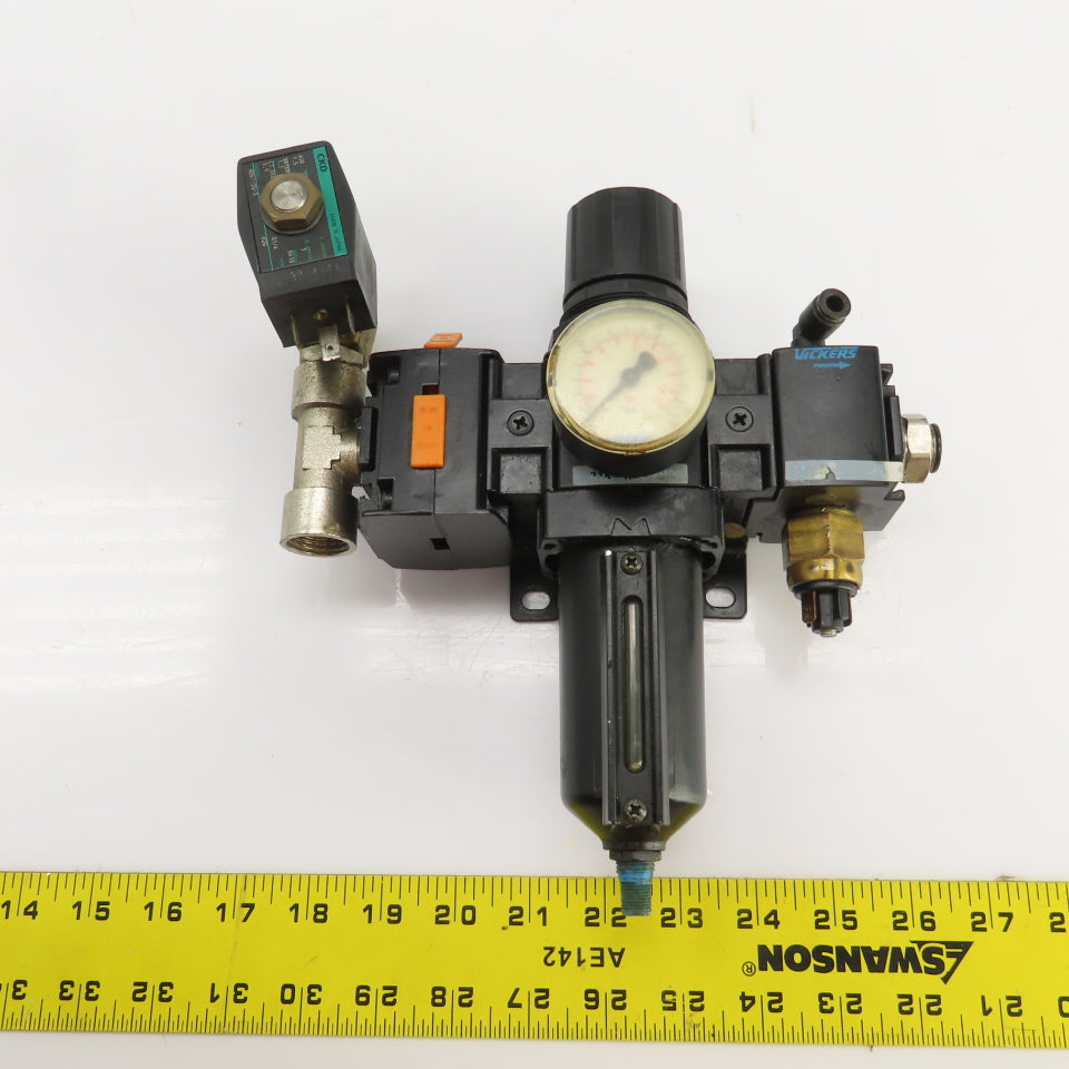 Vickers Inline Pneumatic Filter Assembly W/Double Solenoid 125PSIG 0-8.5BAR