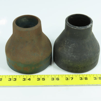3" x 1-1/2" STD Carbon Steel Concentric Reducer Butt Weld Fitting Lot of 2