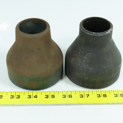3" x 1-1/2" STD Carbon Steel Concentric Reducer Butt Weld Fitting Lot of 2