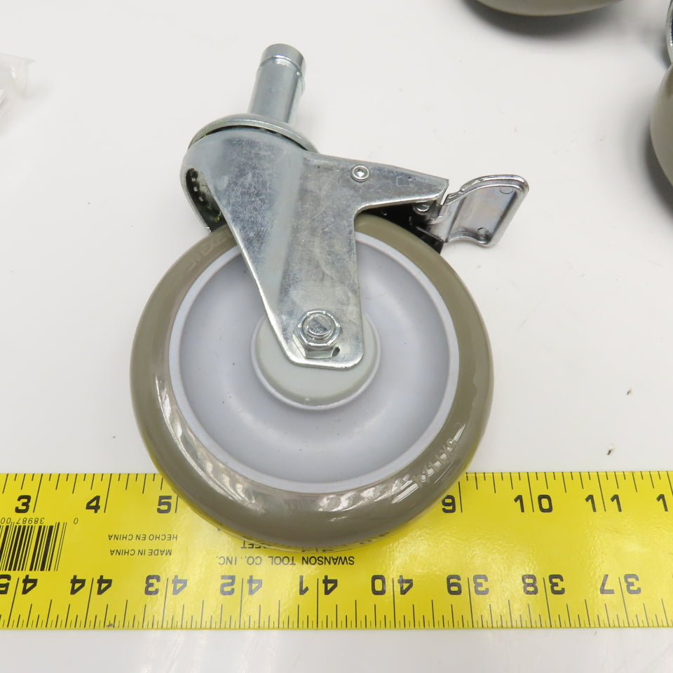 Nexel 500592 5" Polyurethane Swivel Stem Caster W/ Bumpers 1200Lb Capacity Set