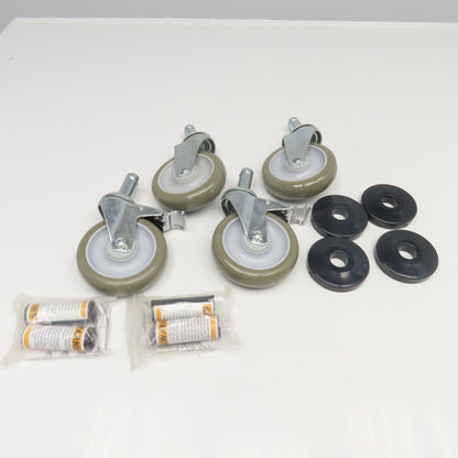 Nexel 500592 5" Polyurethane Swivel Stem Caster W/ Bumpers 1200Lb Capacity Set