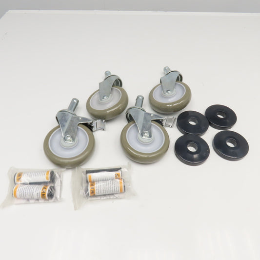 Nexel 500592 5" Polyurethane Swivel Stem Caster W/ Bumpers 1200Lb Capacity Set