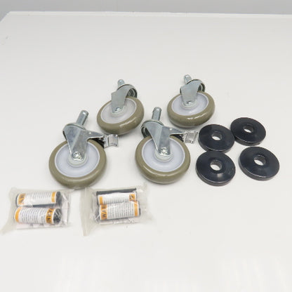 Nexel 500592 5" Polyurethane Swivel Stem Caster W/ Bumpers 1200Lb Capacity Set