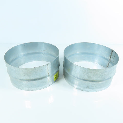 8" Galvanized Steel Round Duct 24 Gauge Extension/Coupling Lot of 2