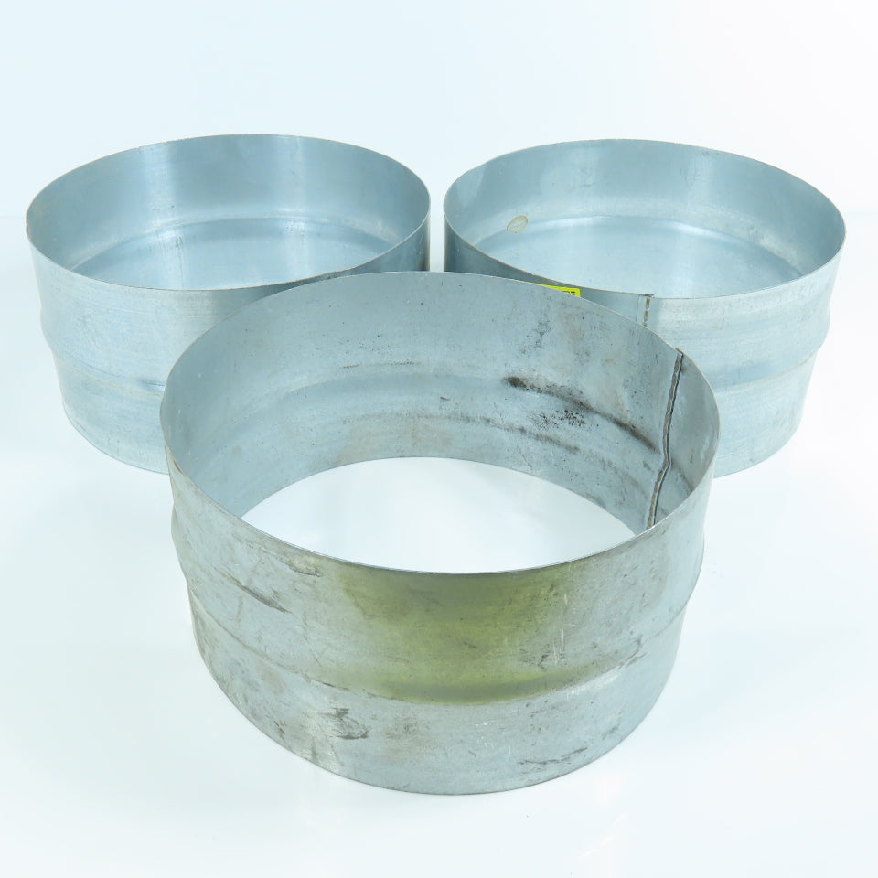 8" Galvanized Steel Round Duct 24 Gauge Male Extension/Coupling Lot of 3