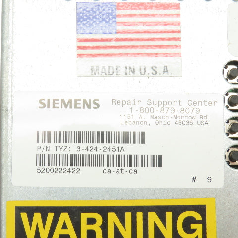 Siemens TYZ:3-424-2451A Rev B 12" Monitor