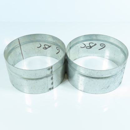 6" Galvanized Steel Round Duct 20 Gauge Female Extension/Coupling Lot of 2