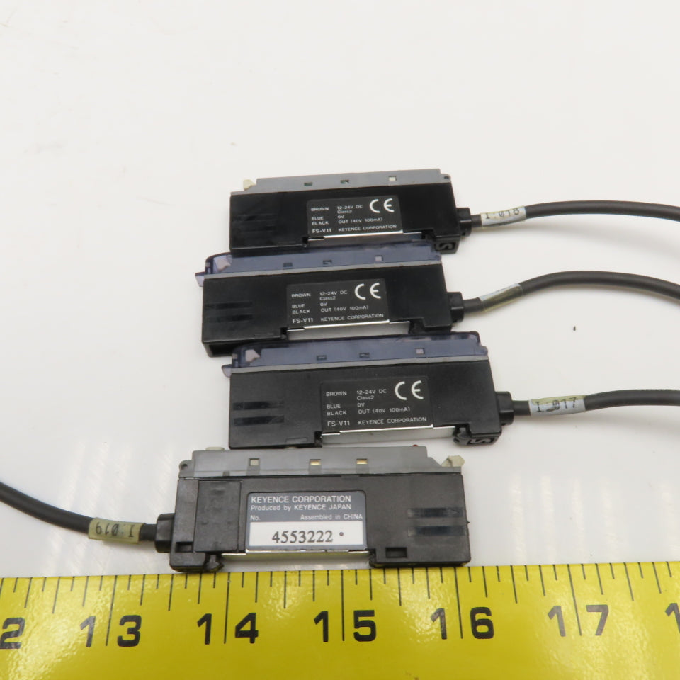 Keyence FS-V11 Fiber Optic Sensor Lot Of 4