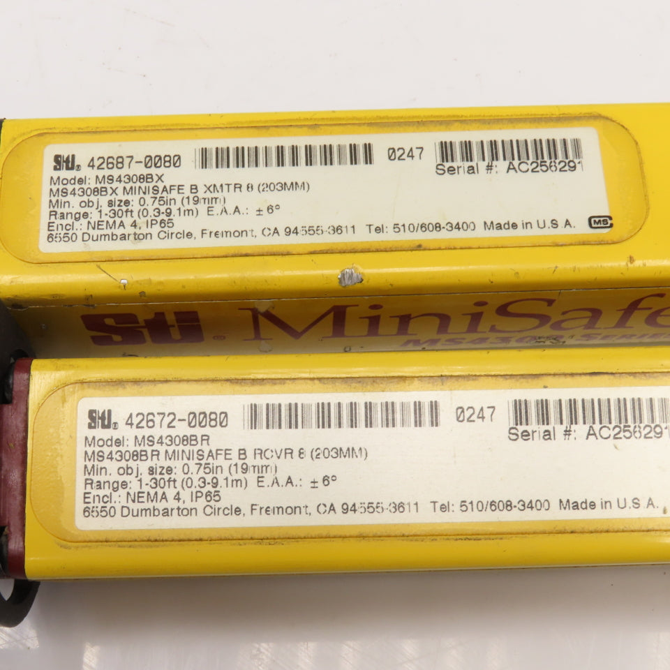 STI MS4308BX BR Minisafe Light Curtain Transmitter Receiver Set