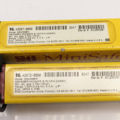 STI MS4308BX BR Minisafe Light Curtain Transmitter Receiver Set