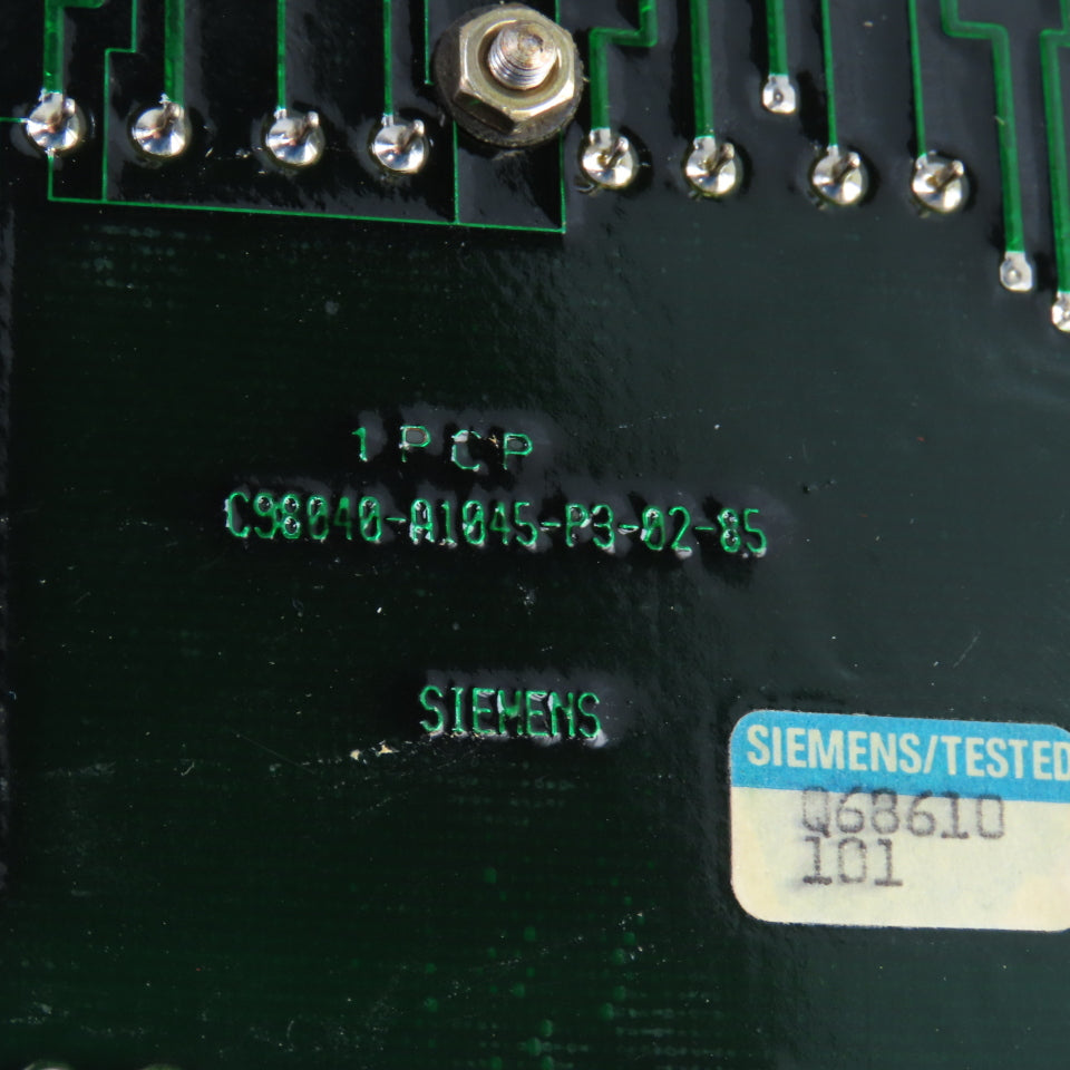 Siemens C98043-A1045-L3 Control Board C98040-A1045-P3-02-85